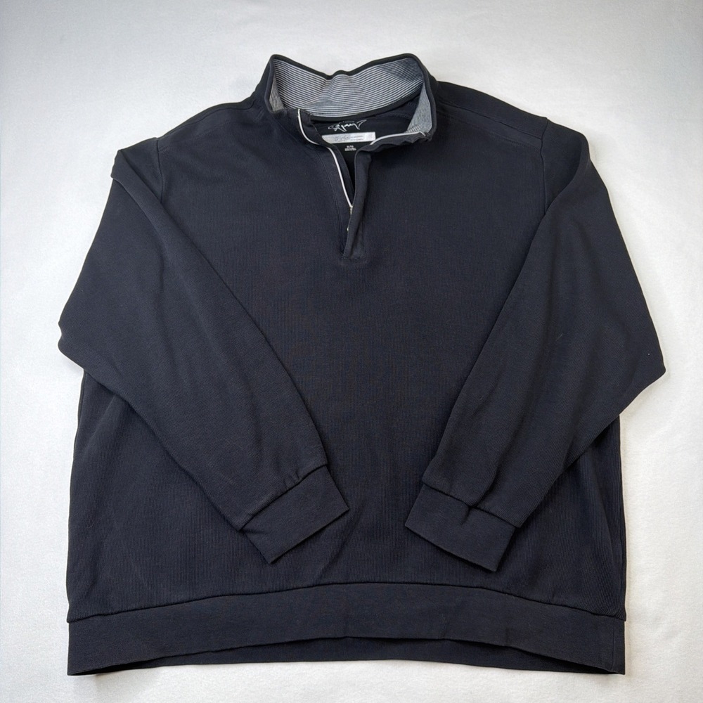 Greg Norman Men's XL Black 1/4 Zip Pullover Sweatshirt 100% Cotton Golf